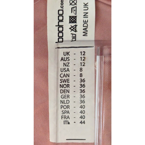 Boohoo Women's US 8 Pink Off Shoulder Maxi Dress Pleated Flowy Made in UK - Picture 13 of 16